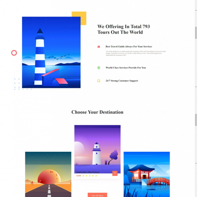  landing page Travel