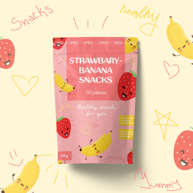 Strawbary-banana snacks design