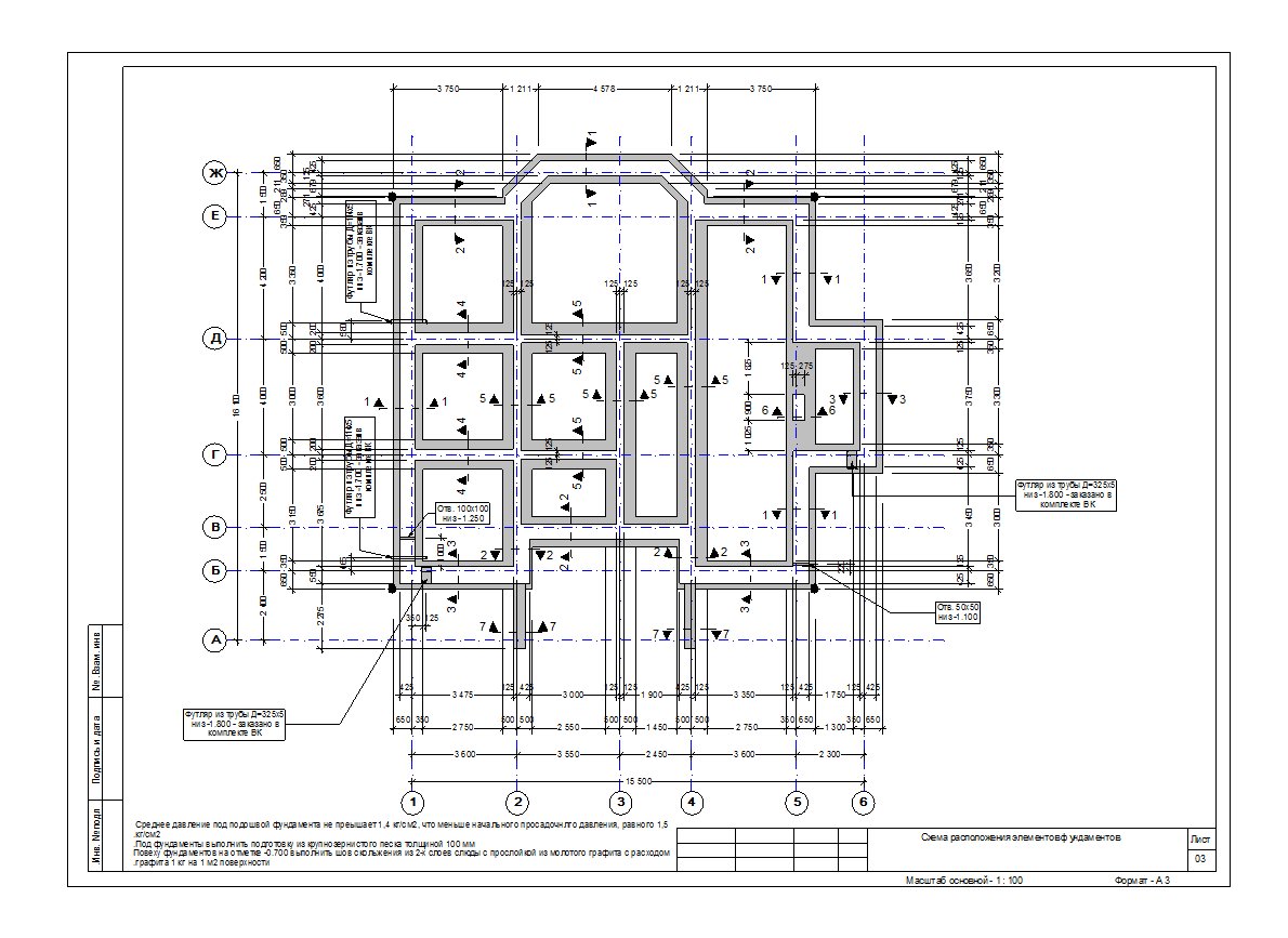 Кладочный план фундамента