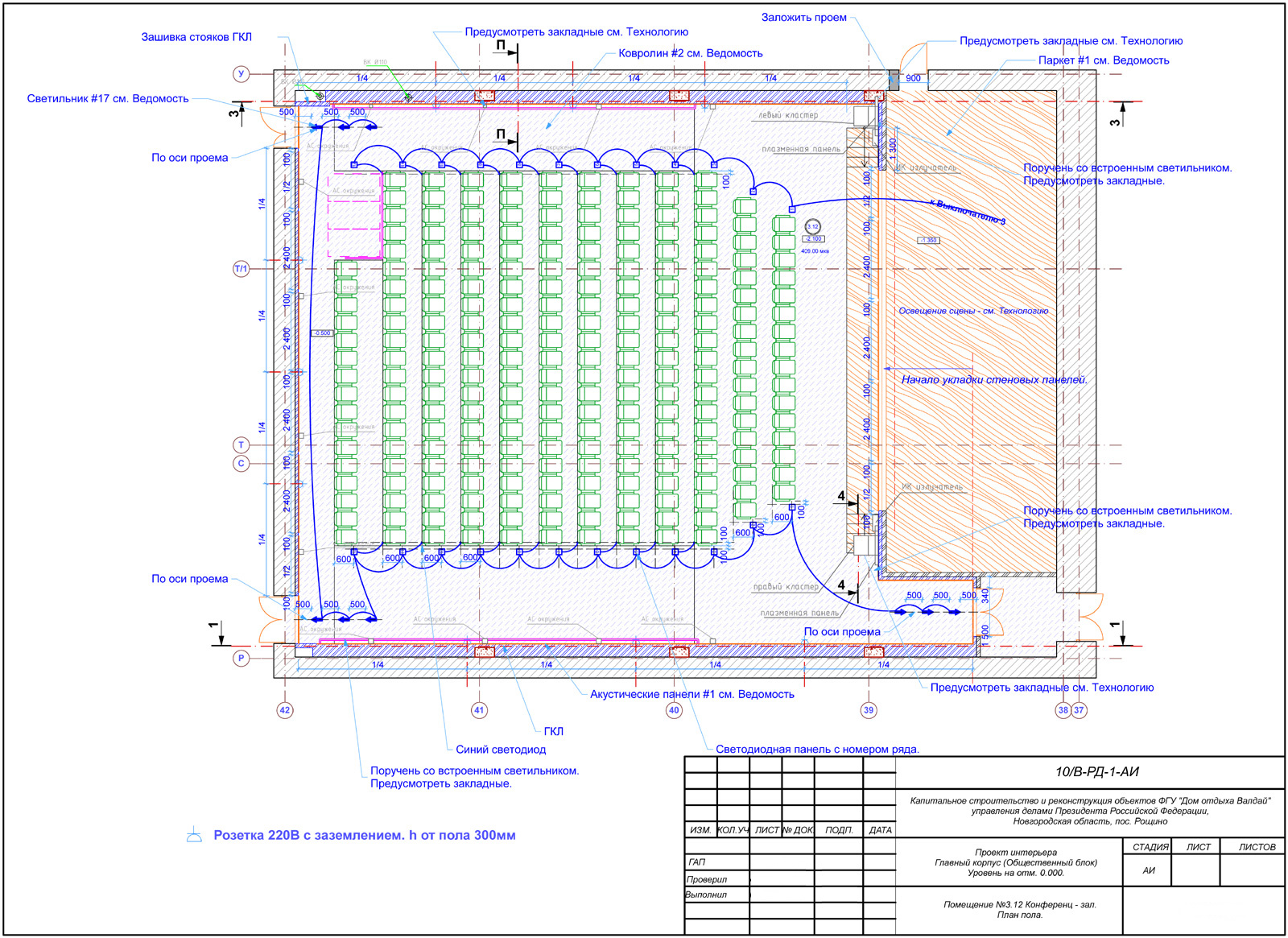 Актовый зал чертеж