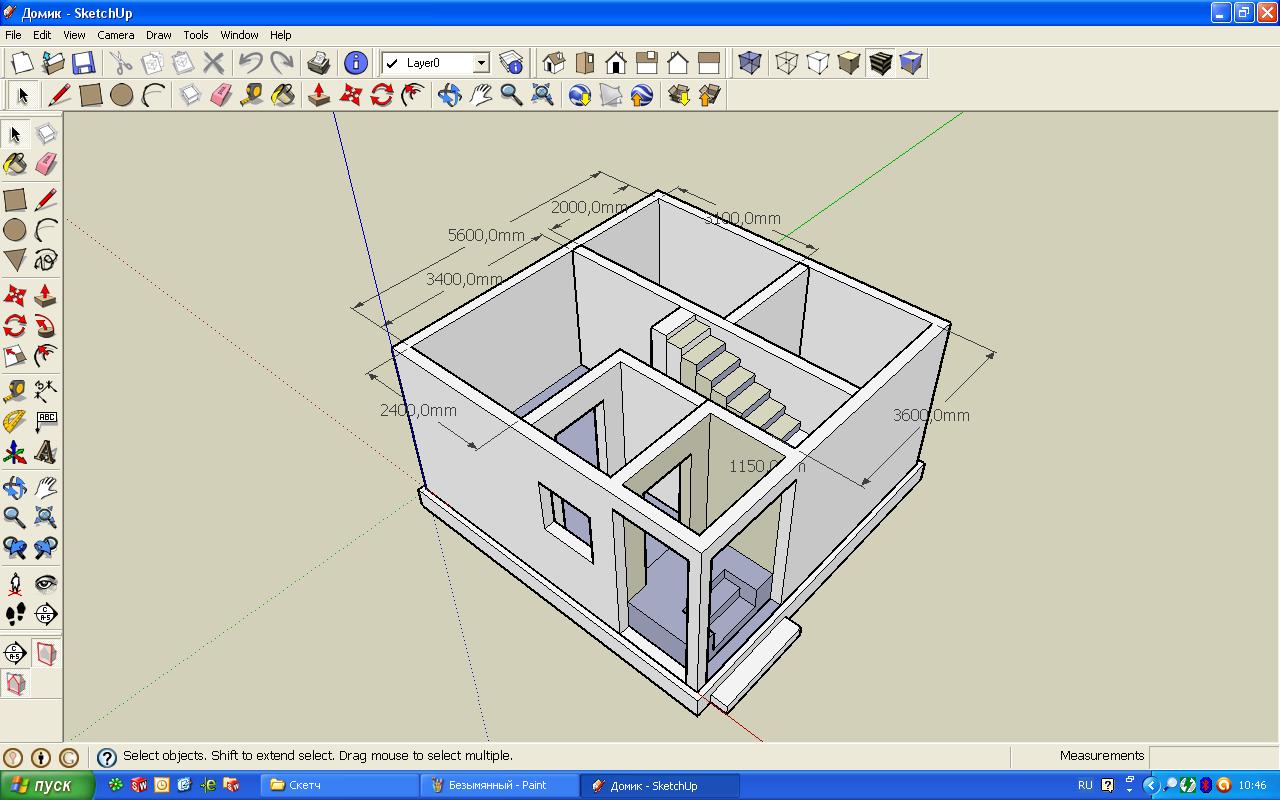 Чертеж в sketchup