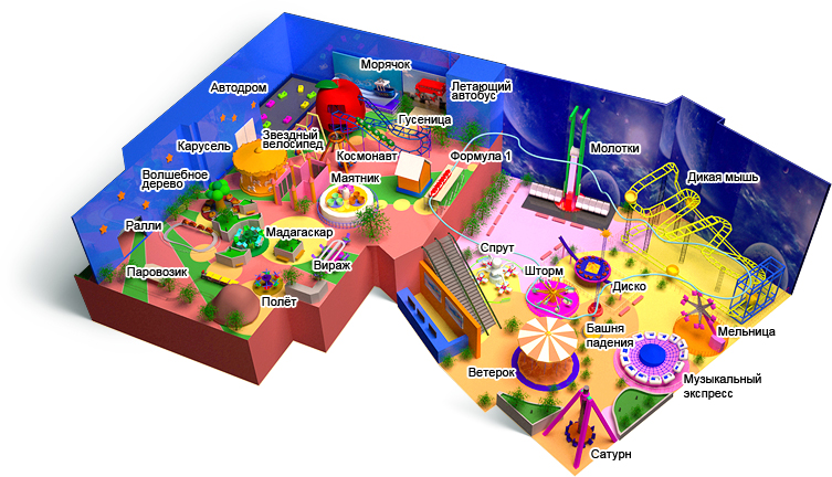 Схема развлекательного центра