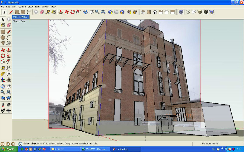 Совмещение фото sketchup