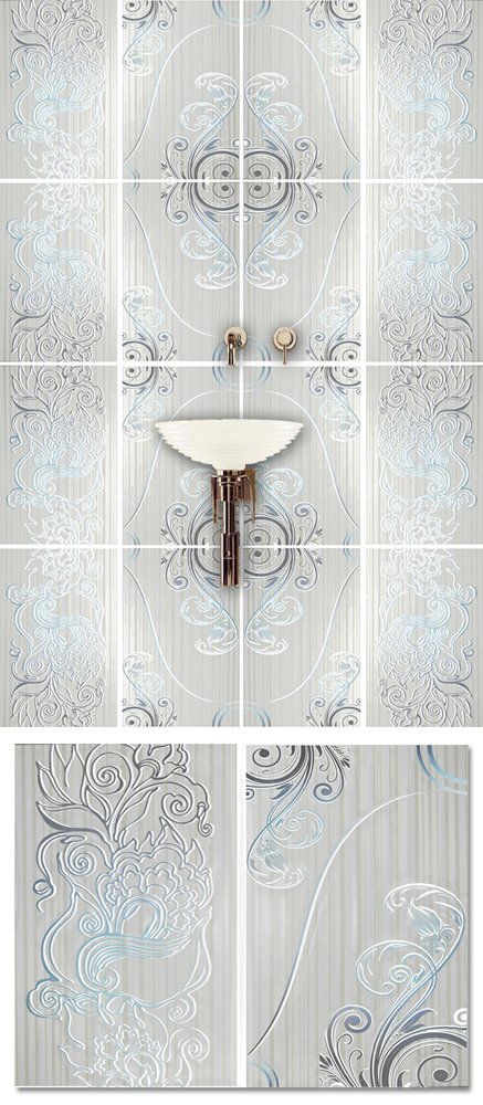 Разработка декоративных элементов для фоновой плитки в ванную.