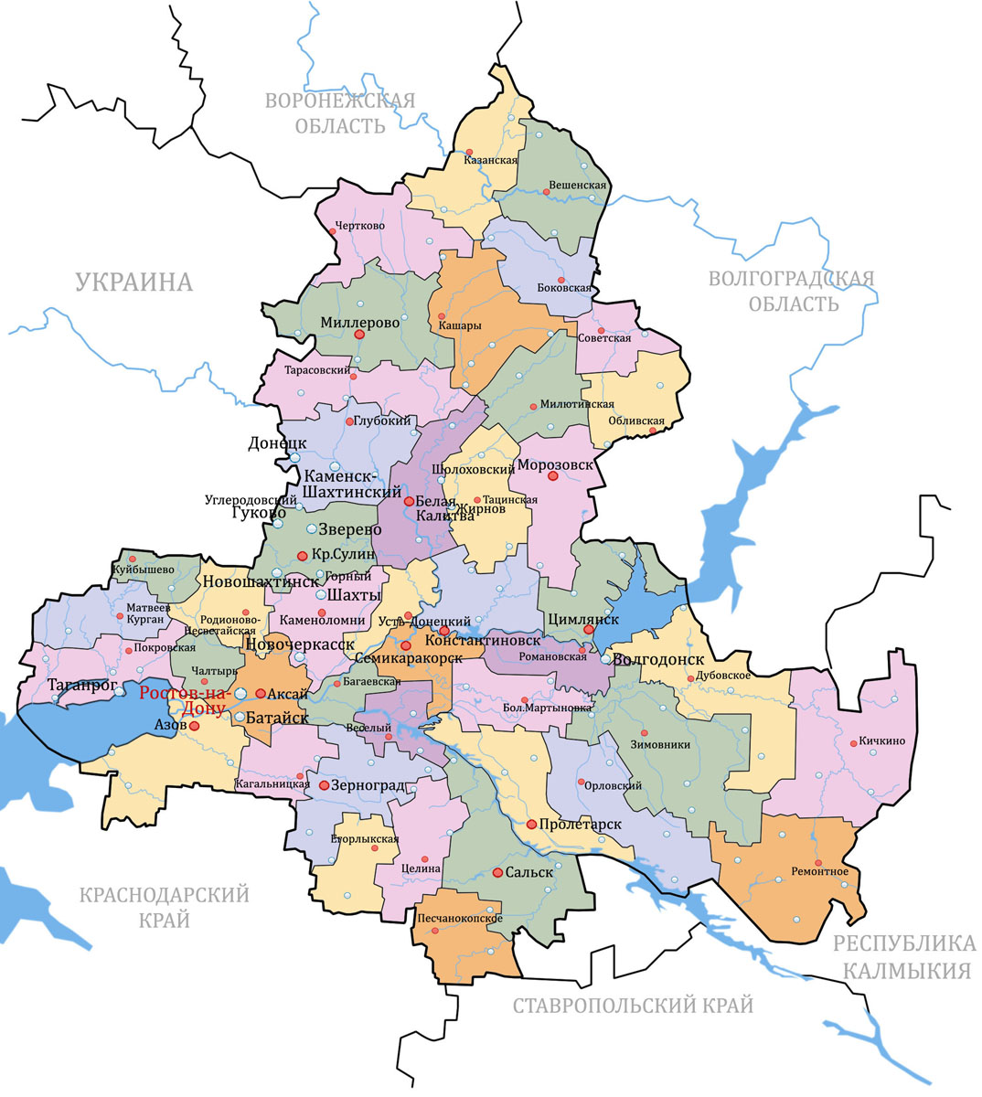 Карта зимовниковского района ростовской области с хуторами и поселками