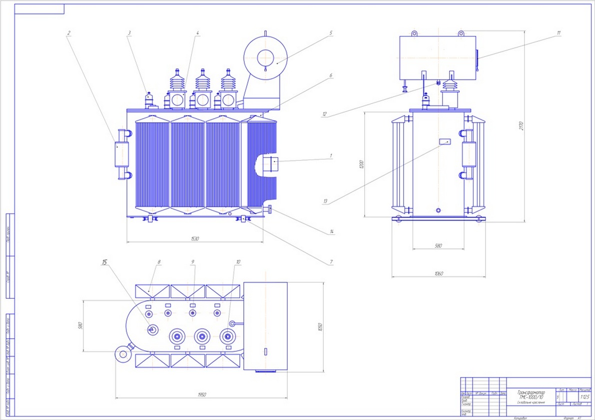 Чертеж трансформатора