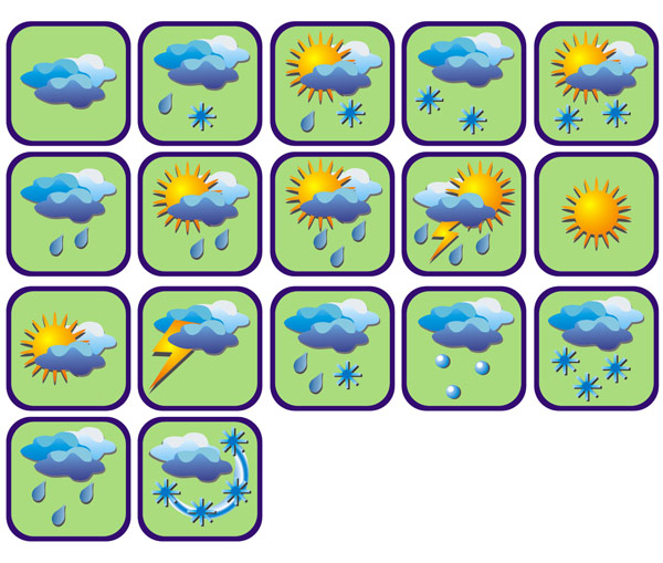 Картинки для обозначения погоды для дошкольников