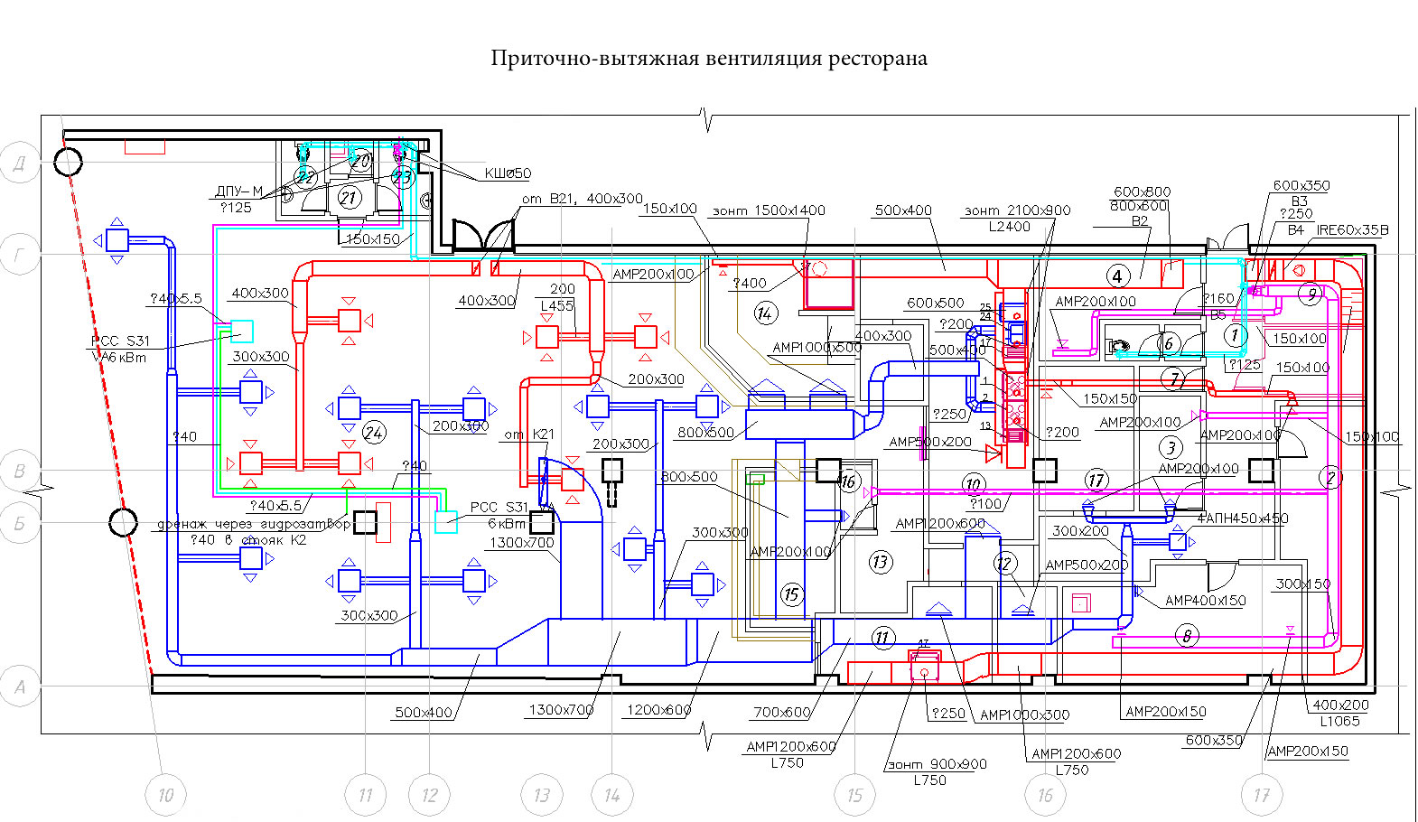 Вентиляция Ресторан 1 этаж