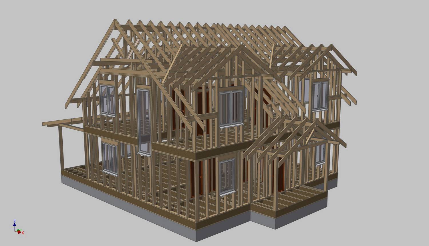 Проект каркасного дома sketchup - 86 фото