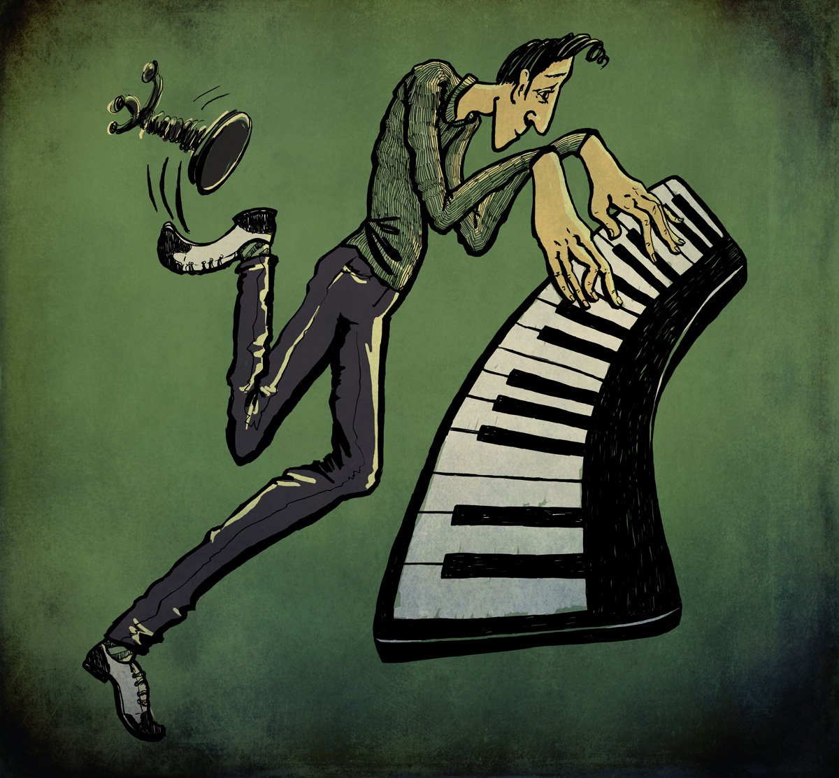 Пианист карикатура