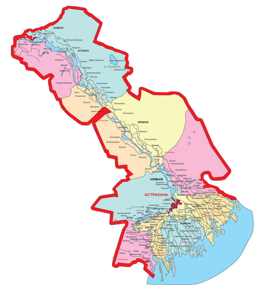 Административная карта астраханской области
