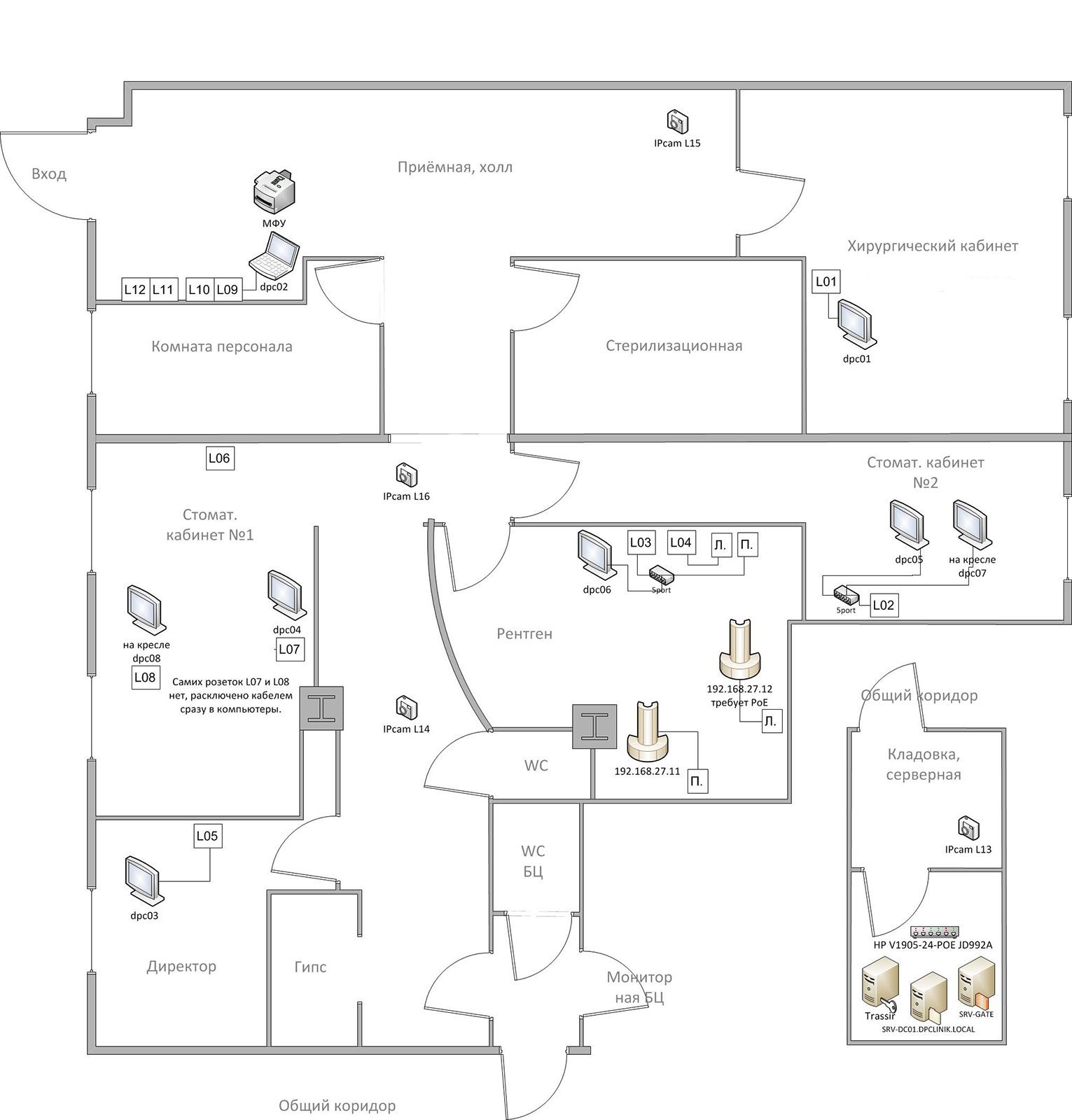 Visio план комнаты