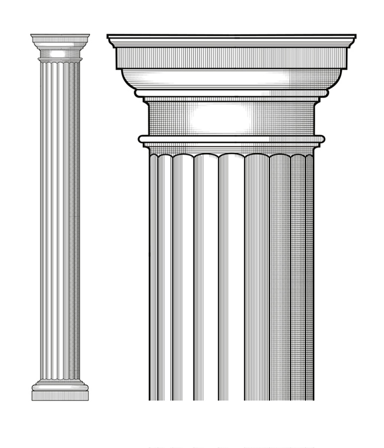 Дорическая колонна рисунок