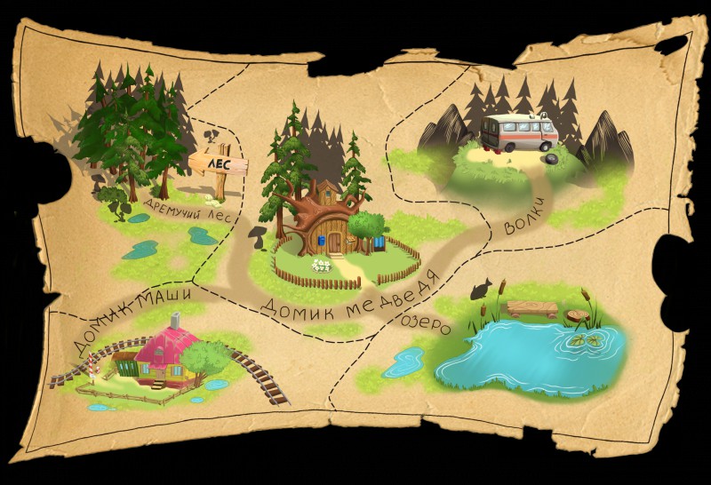 Игра путешествие в лес. Маша и медведь карта леса. Сказочная карта. Карта для игры путешествия. Карта сказочного леса.