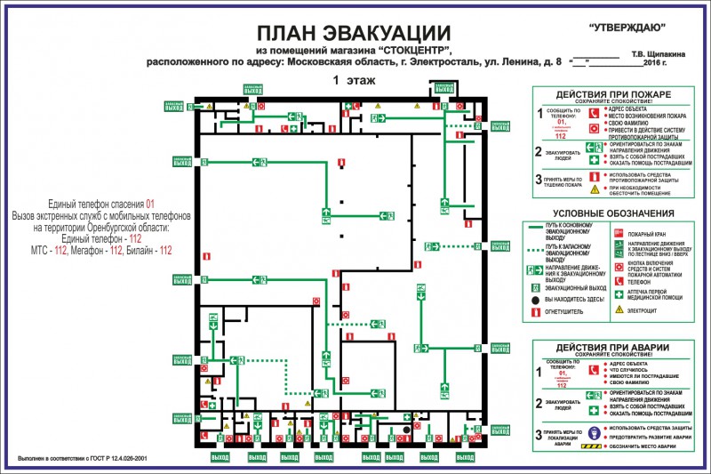 Эвакуация из помещения в помещение и в коридор