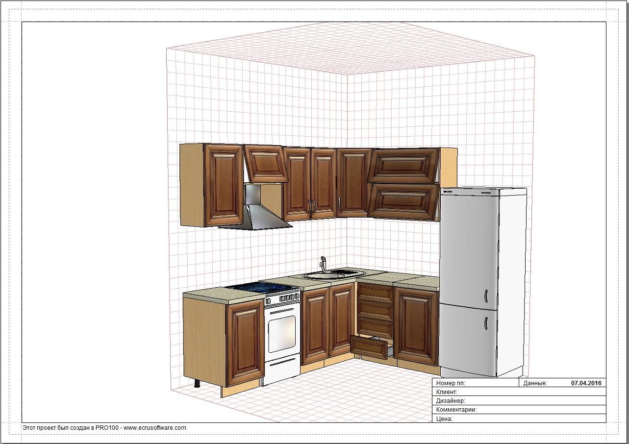 Проектирование угловой кухни в программе pro100