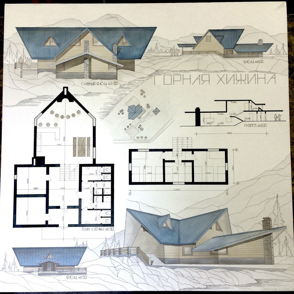 Горная хижина проект