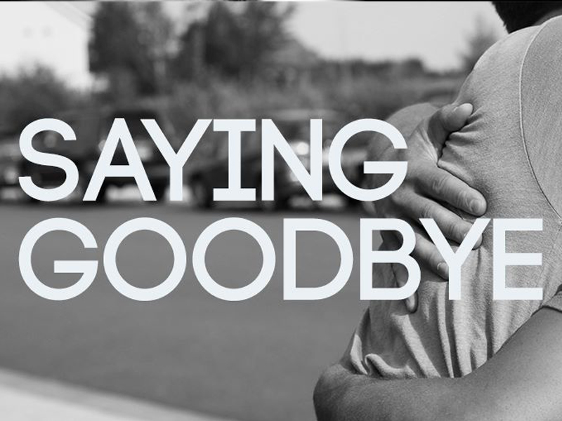 Saying goodbye. 