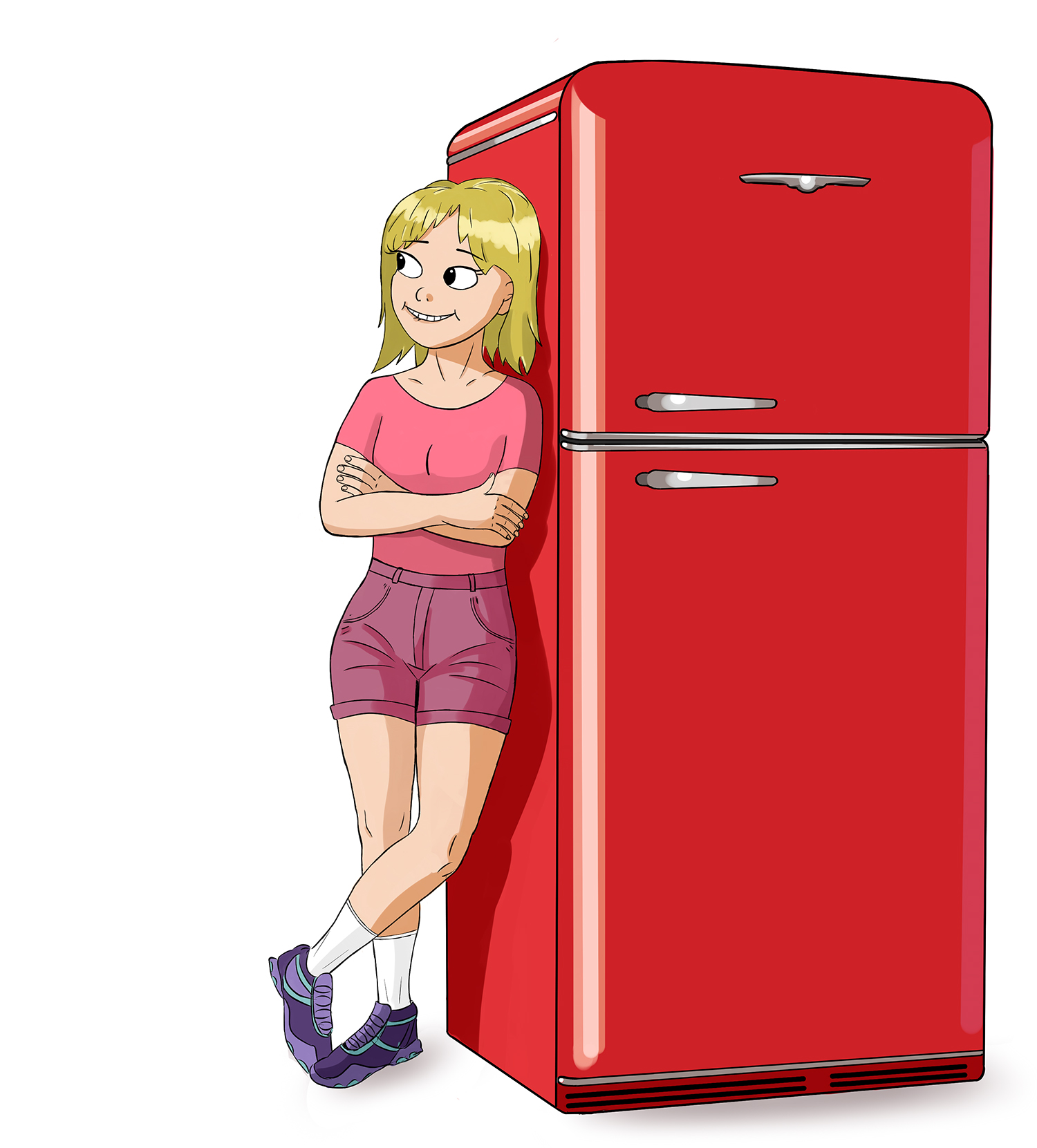 Девочка и холодильник. 