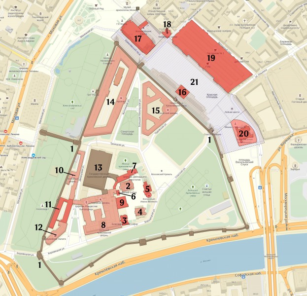 Красная площадь план схема