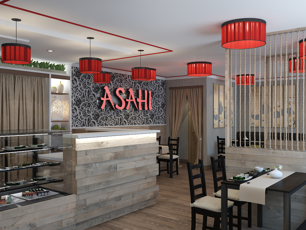 дизайн суши бара в современном стиле