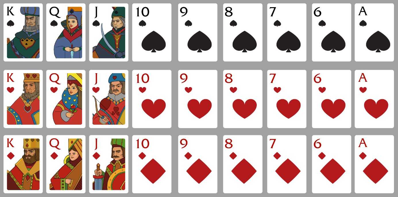 Валет, дама и король для карточной игры АЗИ