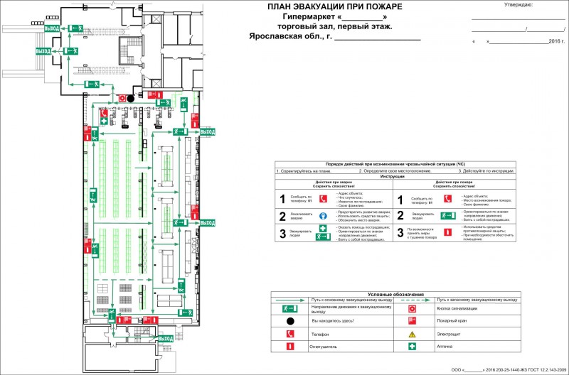 План эвакуации торгового центра