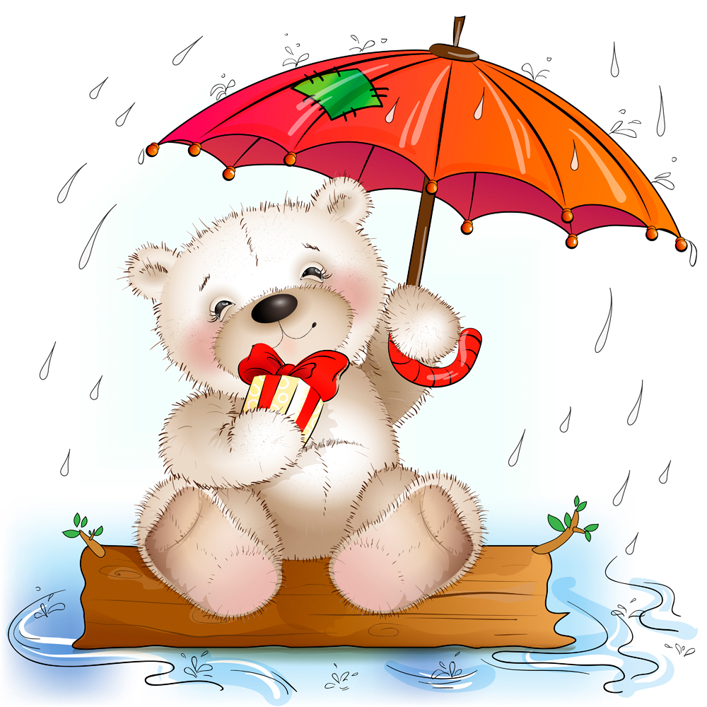 Медвежонок под зонтом