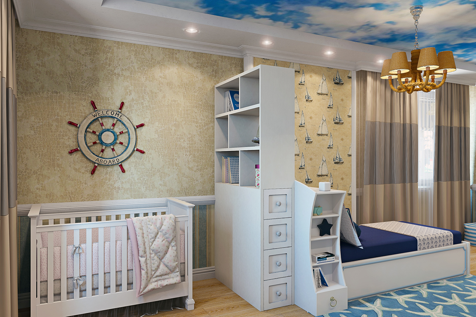 Детская комната для школьника и малыша