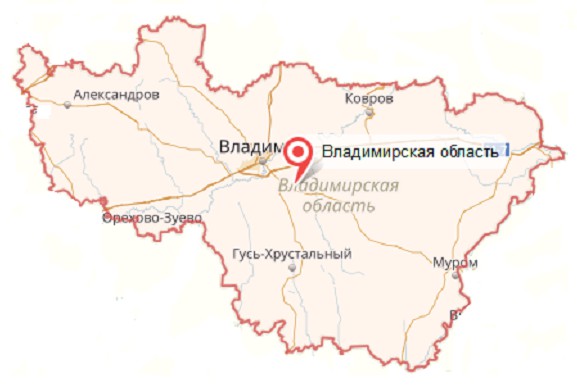 Где находится владимирская область. Карта Владимирской области с городами. Карта Владимира и Владимирской области. Границы Владимирской области. Владимирская область на карте России.