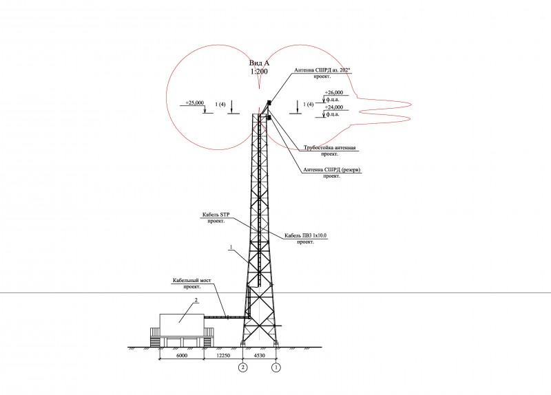 Вышка сотовой связи чертеж