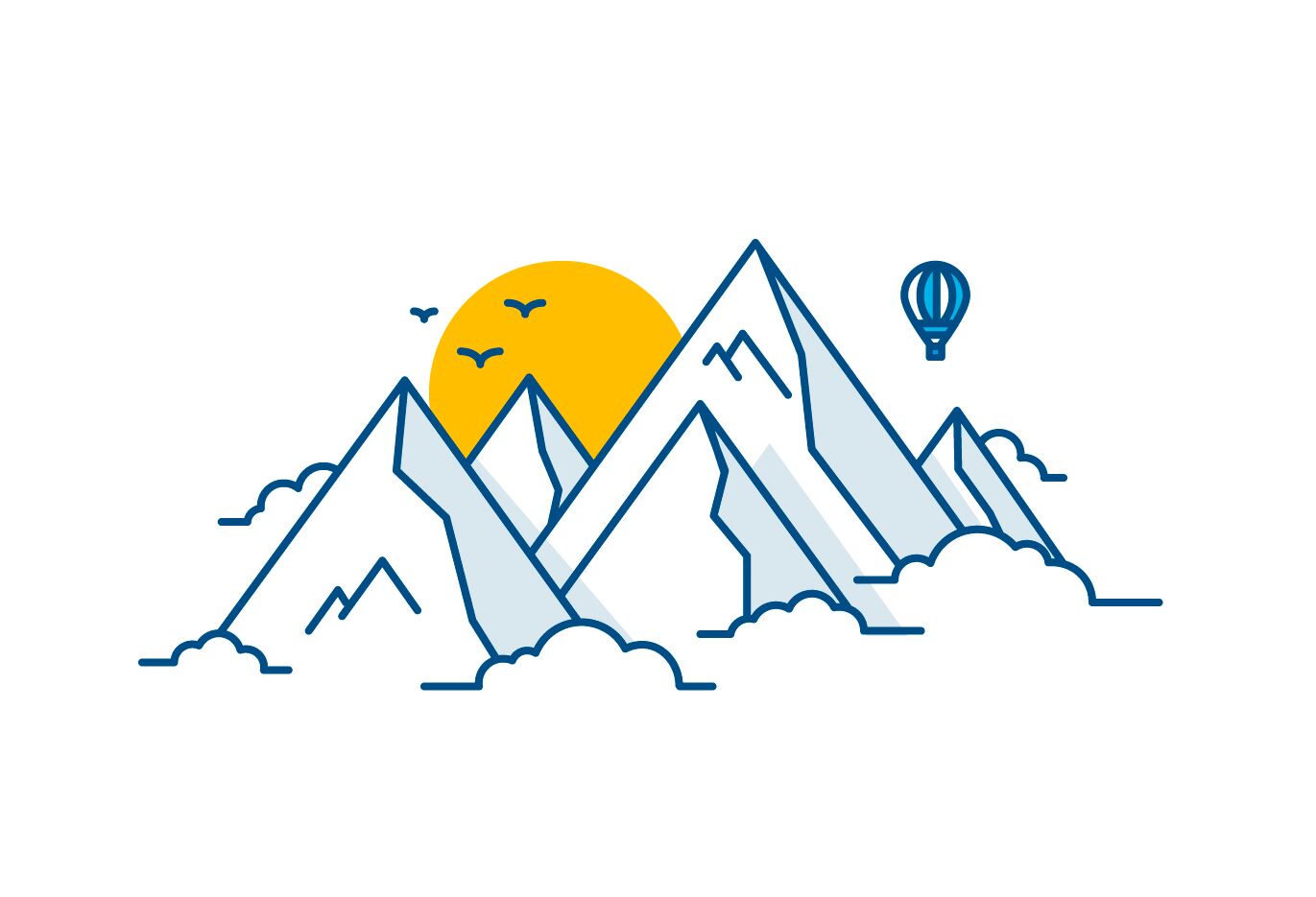 Рисунок гор для логотипа