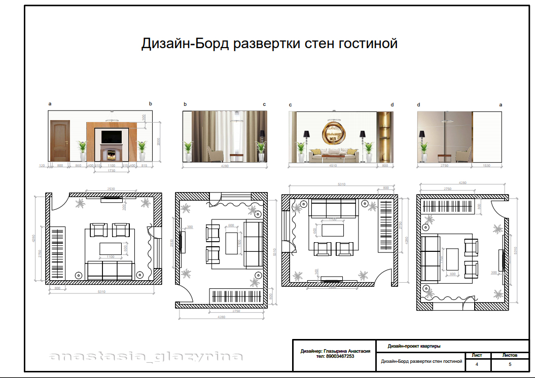 Развертка стен в дизайне интерьера