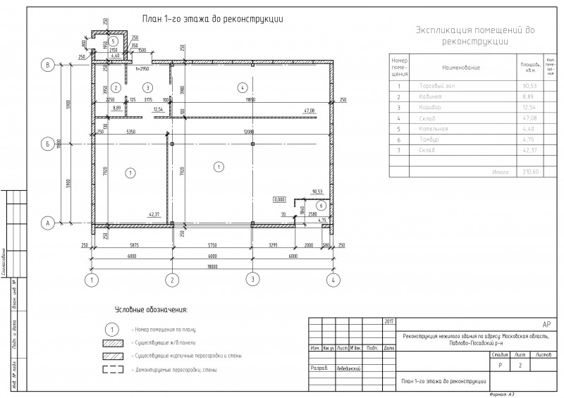 Реконструкция нежилых помещений проект