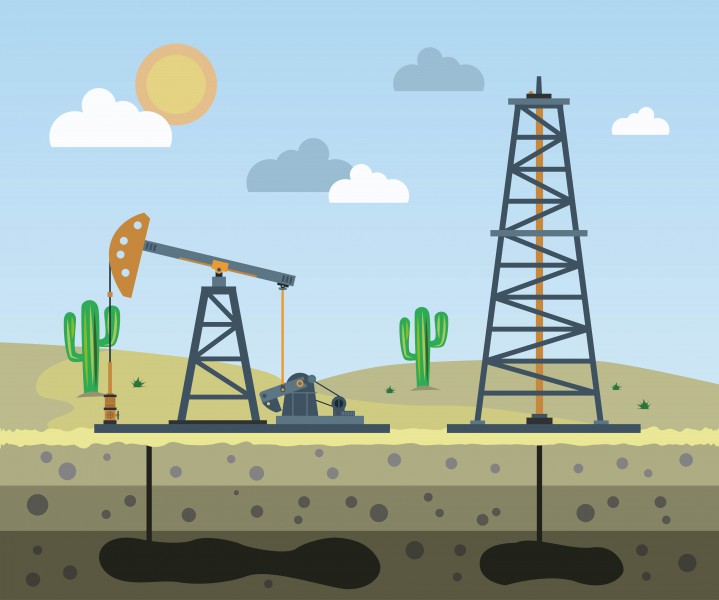 Рисунок нефтяной вышки для детей