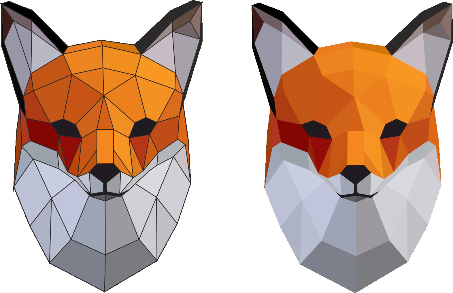 Fox head паперкрафт