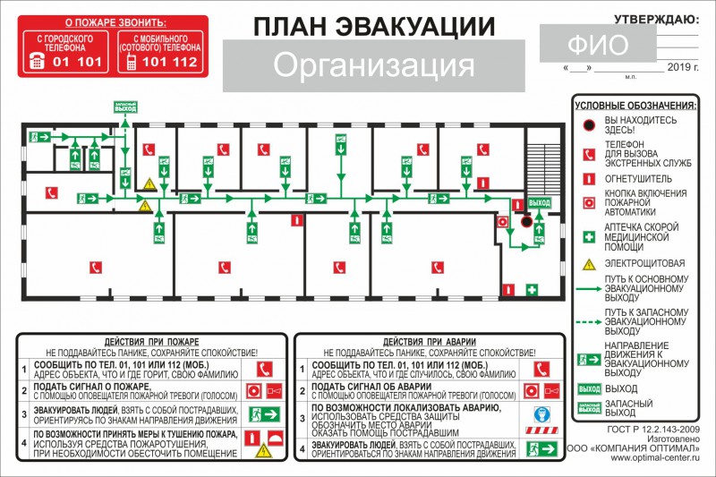 План эвакуации в аптеке