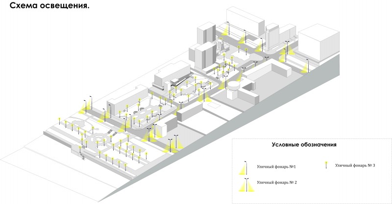 Схема освещения парка