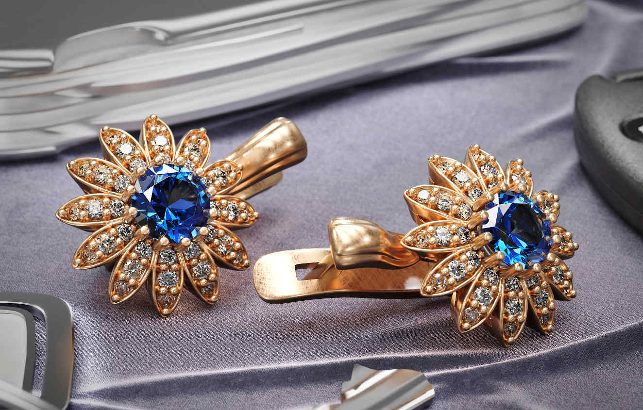 #1 Jewelry Earrings Gold Sapphires