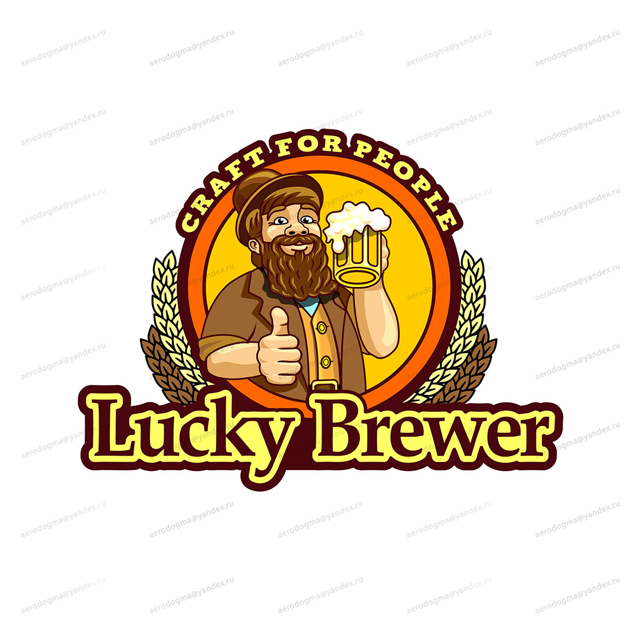 Лого крафтовой пивоварни Lucky Brewer