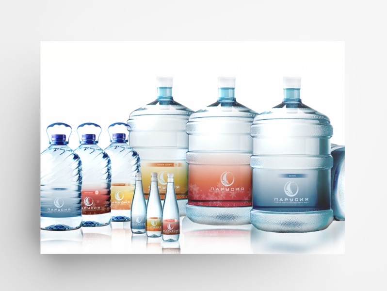 Разработка дизайна этикетки и концепции бутылок для бренда воды