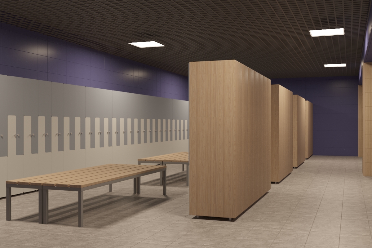 3D визуализация помещения раздевалки в спортивном центре - Фрилансер ...