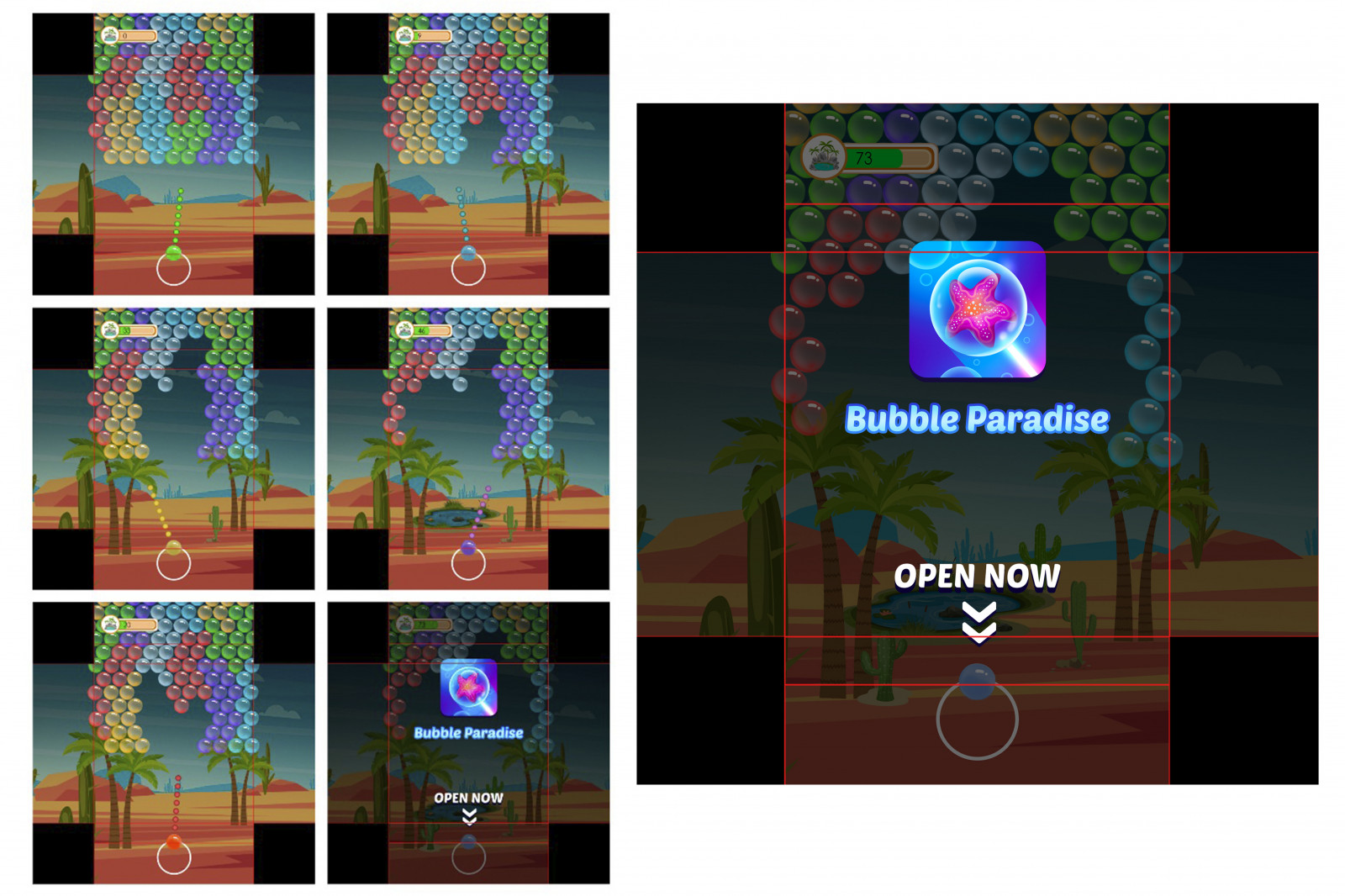 Раскадровка для анимации BUBBLE POPPER (рекламы мобильной игры) - Фрилансер  Tatyana Sadlovskaya anyatat - Портфолио - Работа #4581312