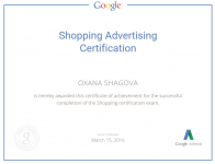 Shopping Advertising Certification   