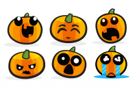Pumpkin emotions set for Halloween