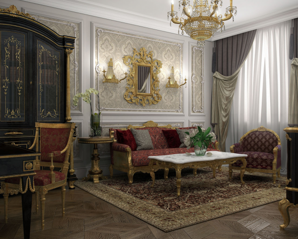 Interior design of Lux apartments of the Bariatinsky Palace (rec