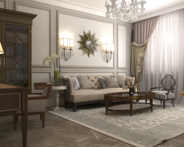 Interior design of Lux apartments of the Bariatinsky Palace (Mod