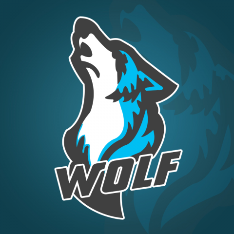 Wolf-mascot logo