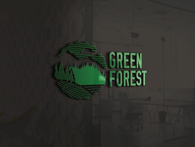 Логотип бренда угля "Green Forest" 
