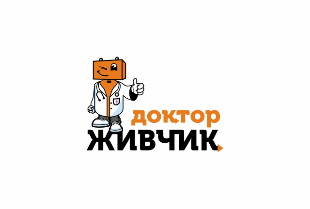 Персонаж и логотип для СТО "Доктор Живчик"